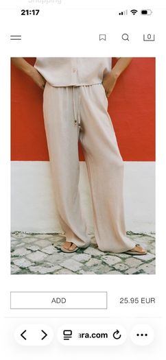 Zara Flowing Leg Trousers (matching short sleeve shirt coord set