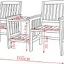 Garden Love Duo Seat Patio Bench Set Image 2