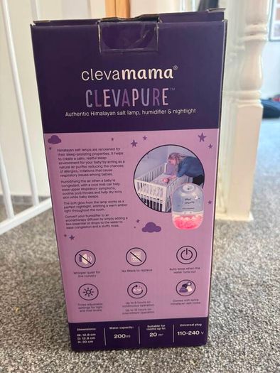 Clevamama clevapure Himalayan salt lamp humidifier and night light