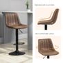 Adjustable Bar Stools Set of 2 Counter Height Barstools Dining Chairs 360 Swivel with Footrest for Home Pub, Brown Image 7