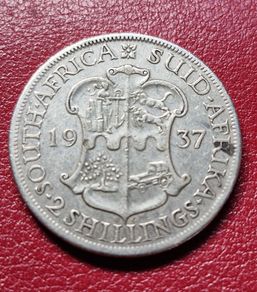 1937 South Africa 2 Shillings - Silver George VI coin