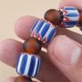 Vintage Venetian Style Chevron & African Glass Beads Bracelet Image 10