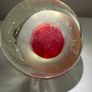 Vintage Hand Blown Art Glass Floating Ring Flower Paperweight Image 5