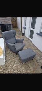 Armchair and foot stool