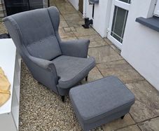 Armchair and foot stool