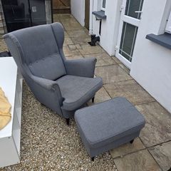 Armchair and foot stool