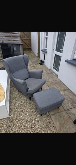 Armchair and foot stool
