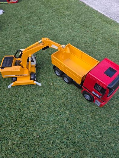 Bruder Toy MAN TGA Construction Truck with Liebherr Excavator