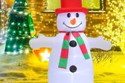 4FT Christmas Decorations Inflatable Snowman, Outdoor Xmas Decorations Built-in Bright LED Light Blow Up Yard Inflatable Christmas Decorations for Indoor Garden