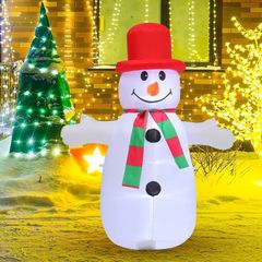 4FT Christmas Decorations Inflatable Snowman, Outdoor Xmas Decorations Built-in Bright LED Light Blow Up Yard Inflatable Christmas Decorations for Indoor Garden