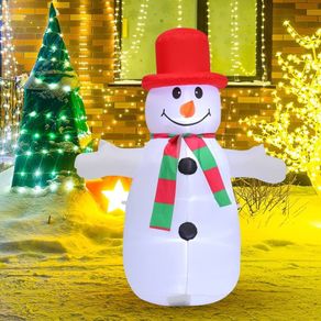 4FT Christmas Decorations Inflatable Snowman, Outdoor Xmas Decorations Built-in Bright LED Light Blow Up Yard Inflatable Christmas Decorations for Indoor Garden