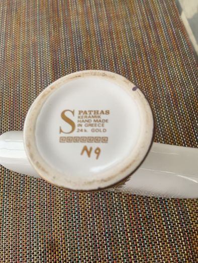 Vintage ceramic gold 1970 s Greek napkin holder