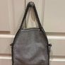 Silver grey Italian leather bag Image 2