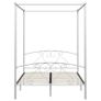 Canopy Bed Frame White Metal 140x200 cm Image 4