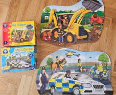 Orchard Toys Big Police Car Jigsaw Puzzle + FREE Big Digger Shaped Puzzle