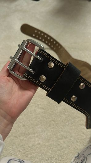 Harbinger Leather Padded Weightlifting Belt Black - Heavy Duty Gym Belt