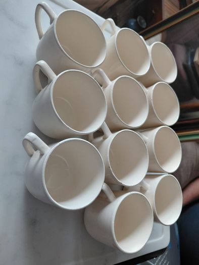set of 19 French espresso cups Badonviller France