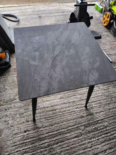Dining Table with Gray Marble Effect