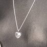 Stunning Large Cubic Zirconia Love Heart on Heavy Sterling Silver Chain Image 2