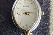 Vintage 1990s Pulsar Quartz Ladies Watch,  Oval Cocktail Dress Style, Japan Movt