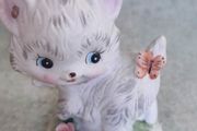 Vintage NAPCO Kitschy Kitten With A Butterfly on the Tail
