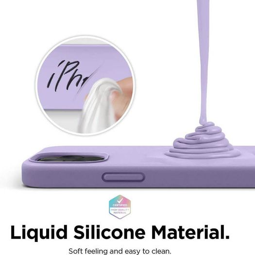 Liquid Silicone Case For iPhone 12 Mini Luxury Thin Soft Phone Cover New Lilac Purple - FHT4IP12MLK