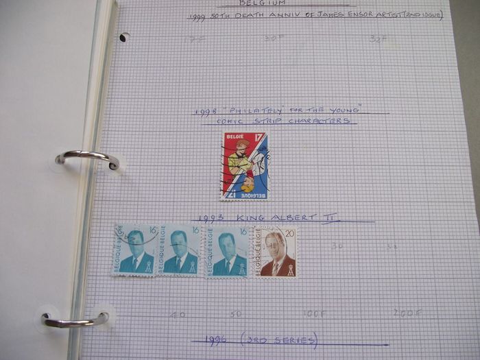 A collection of Belgian stamps on pages in binder (1893-1998)