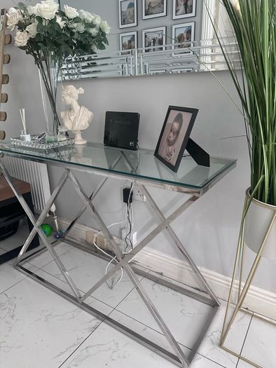 Glass console table