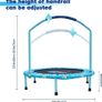 38 Trampoline for Kid Noise-Free Trampolines with Adjustable Foam Handle and Safety Padded Cover Foldable Toddler Bouncer Indoor & Outdoor Bungee Rebounder Trampoline for Child Play and Exercise Image 2