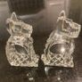 Pair of  crystal vintage crystal glass dogs. Rare find Image 3