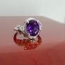 Silver Natural Moroccan Amethyst "Leafy Grace" Ring Image 4
