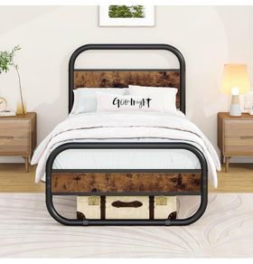 3ft Single Bed Frame with Headboard,Oval-Shaped