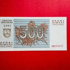 Lithuania  500  TALONU  1993  . Pick  46  Uncirculated