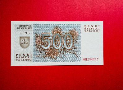 Lithuania  500  TALONU  1993  . Pick  46  Uncirculated