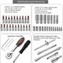 53-Piece 1/4" Socket Set,Driver Bits Metric Tool Set,72 Teeth Quick Release Ratchet Wrench Set with Flexible Extension Rods,S2 Screwdriver Bit,CRV Sockets/Deep Sockets,Tool for Car Bicycle Repair&DIY Image 2