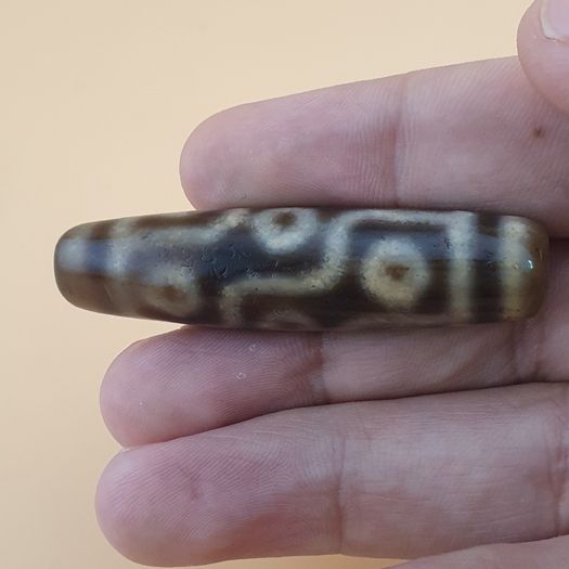 Vintage 9 Eyes Himalayan Tibetan Agate Dzi Bead Amulet