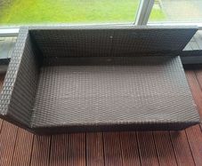 garden bench and stools