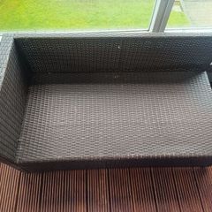 garden bench and stools
