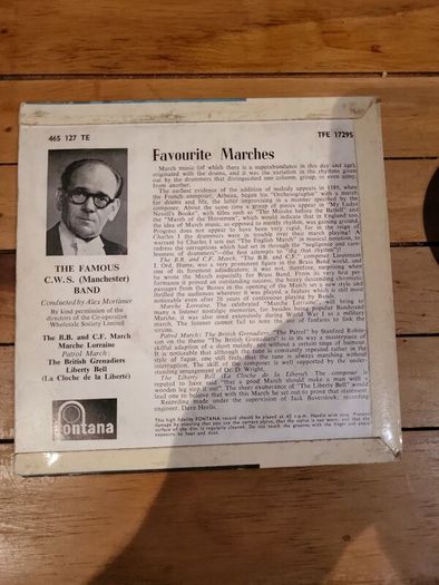 Favourite Marches 45 RPM Extended Play Fontana TFE 17295 CWS Manchester Band 1958
