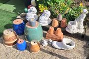 Selection of glazed &amp; terracotta pots