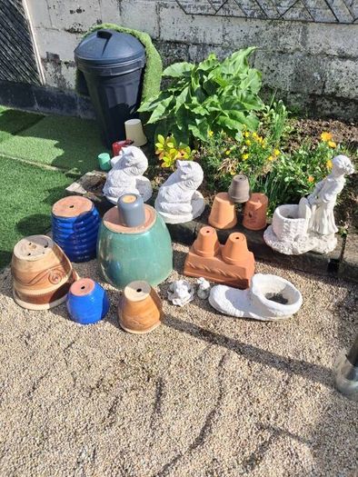 Selection of glazed & terracotta pots