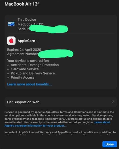 Apple MacBook Air 13" M5 / 16GB / 1TB SSD / Midnight + AppleCare+