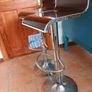 Has to go: 2 x Island Bar Chairs / Counter Stools, chrome, wooden seating, height adjustable Image 2