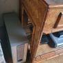 Vintage Rattan and Wood TV Media Stand Unit on Castor Wheels Image 6