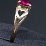 Vintage 14ct Gold Red Stone Ring Size 55 Dublin Hallmarked Image 4
