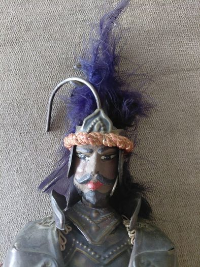 Vintage Sicilian Marionette Knight puppet hand painted wooden head