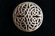Vintage Sterling Silver 925 Round Celtic Knot Trinity Brooch Dancing Pin 1,4" - 7g