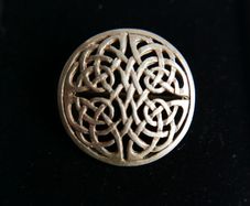 Vintage Sterling Silver 925 Round Celtic Knot Trinity Brooch Dancing Pin 1,4" - 7g