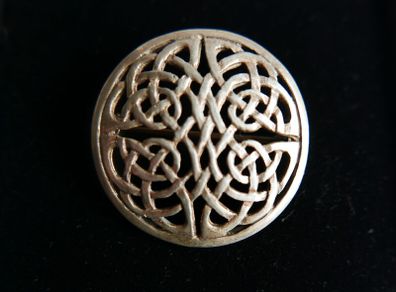 Vintage Sterling Silver 925 Round Celtic Knot Trinity Brooch Dancing Pin 1,4" - 7g