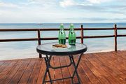 Folding Side Table, Foldable Coffee Table, Outdoor Garden Table, Small Round Patio Table - Transparent